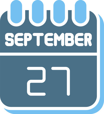 27  September Glyph Two Color Iconのイラスト素材