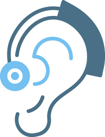 Hearing Aid  Glyph Two Color Iconのイラスト素材