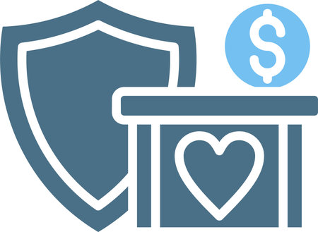 Shield Glyph Two Color Iconのイラスト素材