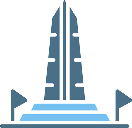 Washington Monument Glyph Two Color Iconのイラスト素材