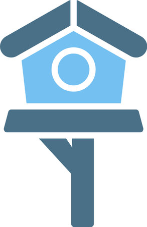 Bird House Glyph Two Color Iconのイラスト素材