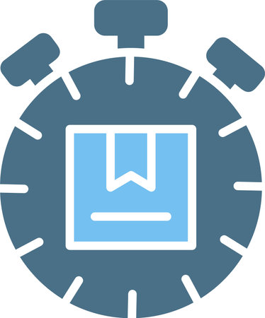 Stopwatch Glyph Two Color Iconのイラスト素材