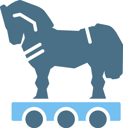 Trojan Horse Glyph Two Color Iconのイラスト素材