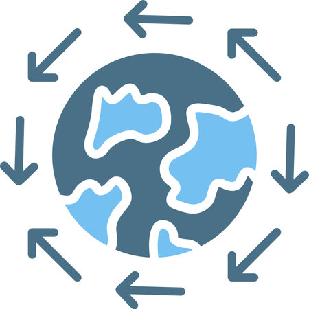 Global direction Glyph Two Color Iconのイラスト素材