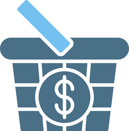 Shopping Basket Glyph Two Color Iconのイラスト素材
