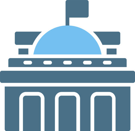 Parliament Glyph Two Color Iconのイラスト素材
