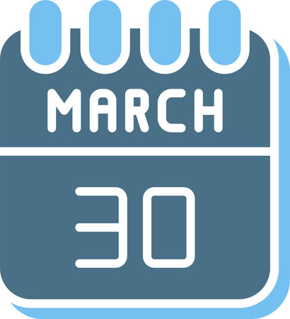 30  March Glyph Two Color Iconのイラスト素材