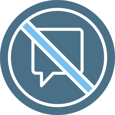 No Talk Glyph Two Color Iconのイラスト素材