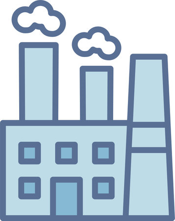 Factory Filled Blue Icon Designのイラスト素材