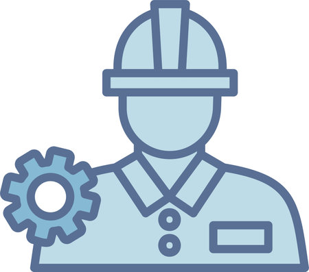 Engineer Filled Blue Icon Designのイラスト素材