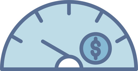 Speedometer Filled Blue Icon Design