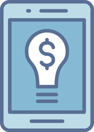 Digital Money Idea Filled Blue Icon Designのイラスト素材