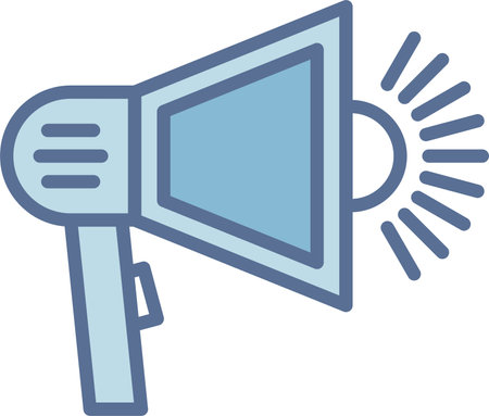 Megaphone Filled Blue Icon Designのイラスト素材