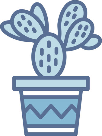 Cactus Filled Blue Icon Designのイラスト素材
