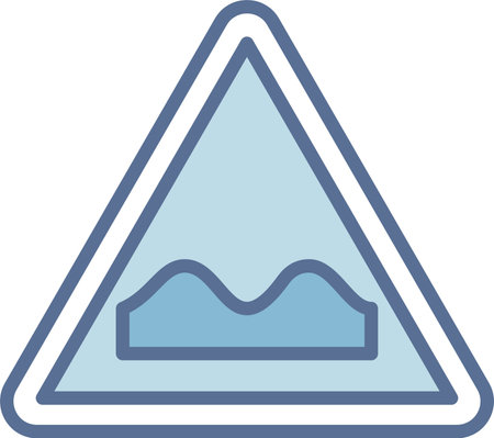 Uneven Road Filled Blue Icon Designのイラスト素材