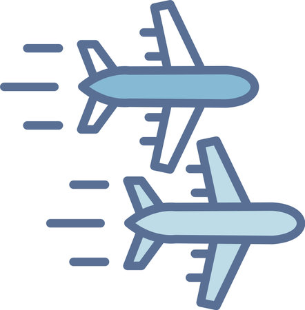 Planes Filled Blue Icon Designのイラスト素材