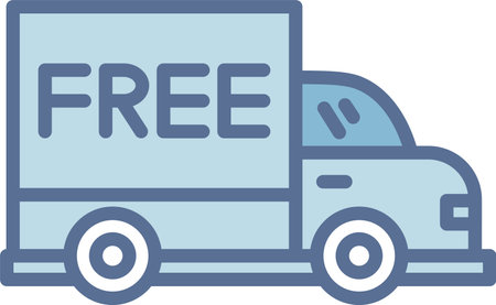 Free Delivery Filled Blue Icon Designのイラスト素材