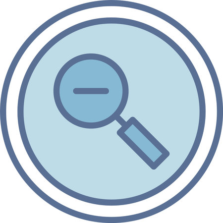 Zoom Out Filled Blue Icon Designのイラスト素材
