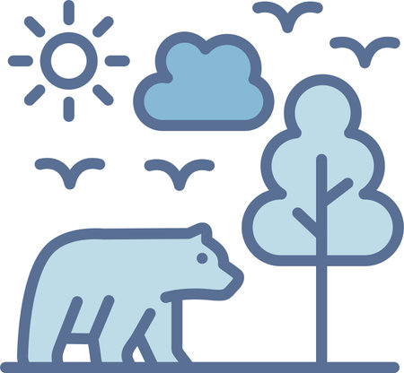 Wildlife Filled Blue Icon Designのイラスト素材