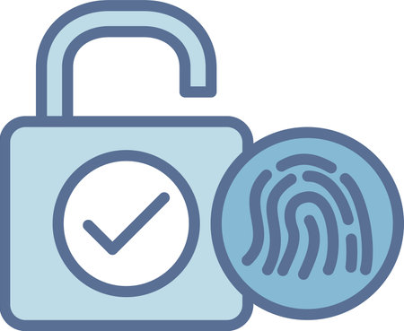 Padlock Filled Blue Icon Designのイラスト素材