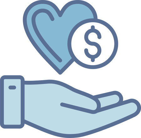 Charity Filled Blue Icon Designのイラスト素材