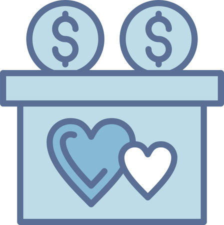 Charity Filled Blue Icon Designのイラスト素材