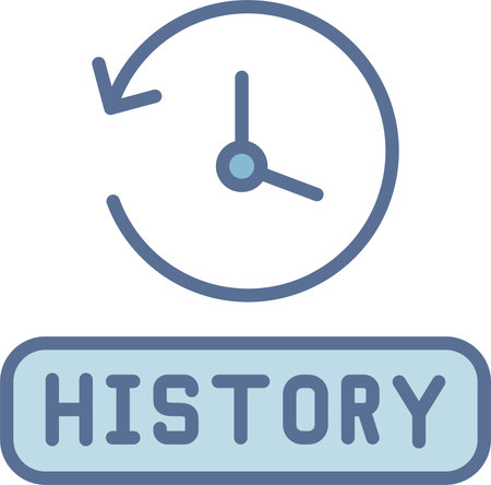 Histroy Filled Blue Icon Designのイラスト素材