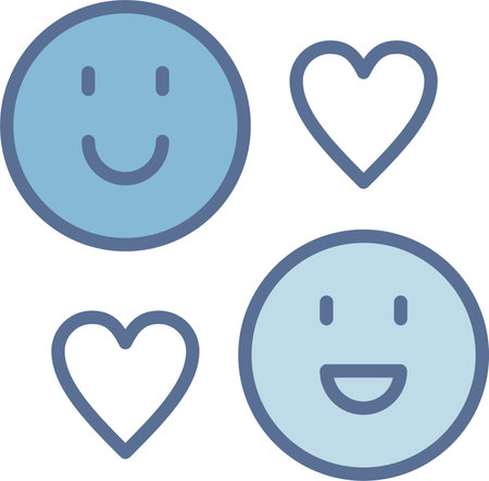 Happiness Filled Blue Icon Designのイラスト素材