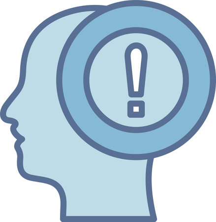 Exclamation Filled Blue Icon Designのイラスト素材