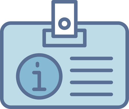Id Card Filled Blue Icon Designのイラスト素材