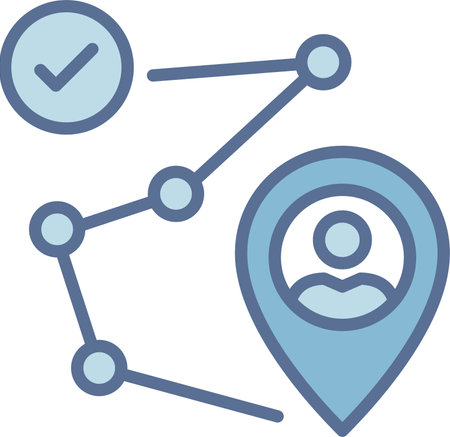 Customer Journey Filled Blue Icon Designのイラスト素材