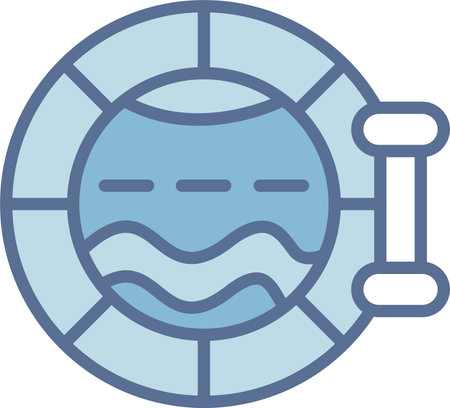 Porthole Filled Blue Icon Designのイラスト素材