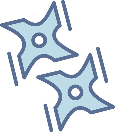 Ninja Shuriken Filled Blue Icon Designのイラスト素材