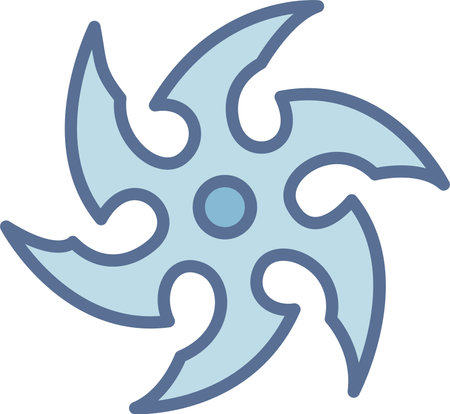 Ninja blade Filled Blue Icon Designのイラスト素材