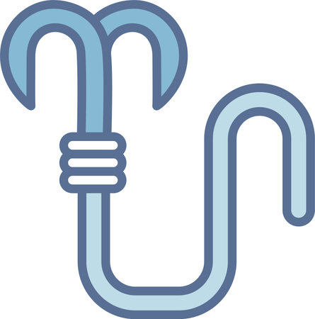 Grappling Hook Filled Blue Icon Designのイラスト素材
