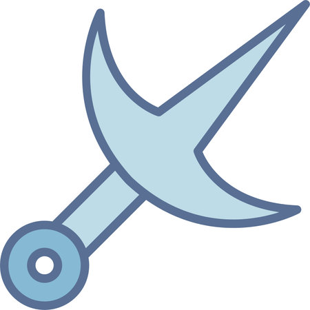 Kunai Filled Blue Icon Designのイラスト素材
