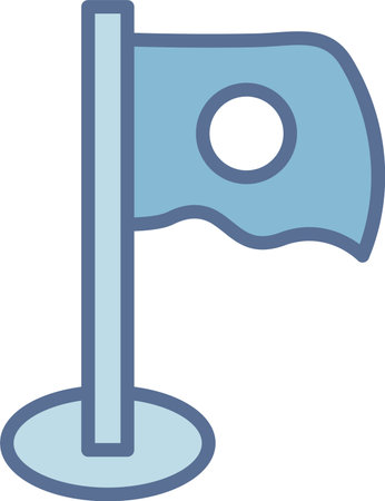 Japan Flag Filled Blue Icon Designのイラスト素材
