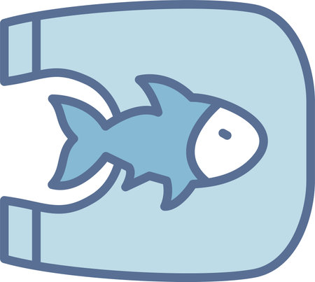 Fish Filled Blue Icon Designのイラスト素材