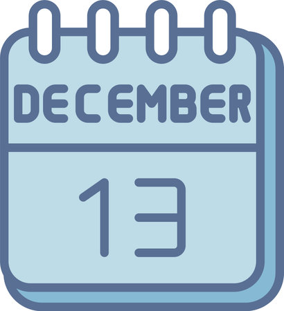 13  December Line Fill Blueのイラスト素材