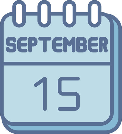 15  September Line Fill Blueのイラスト素材
