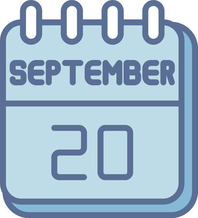 20  September Line Fill Blueのイラスト素材
