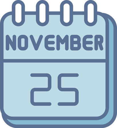 25  November Line Fill Blueのイラスト素材