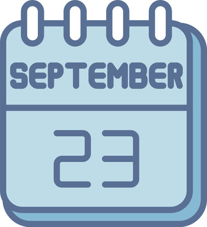 23  September Line Fill Blueのイラスト素材