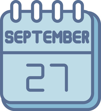 27  September Line Fill Blueのイラスト素材