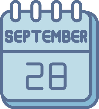 28  September Line Fill Blueのイラスト素材
