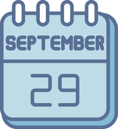 29  September Line Fill Blueのイラスト素材
