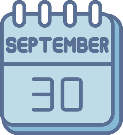 30  September Line Fill Blueのイラスト素材