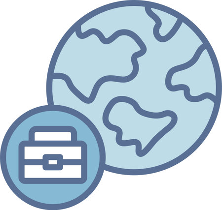 Global Business Filled Blue Icon Designのイラスト素材