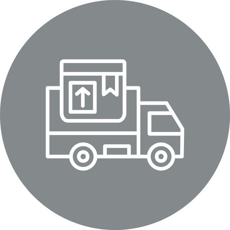 Delivery Box Multi Color Circle Iconのイラスト素材