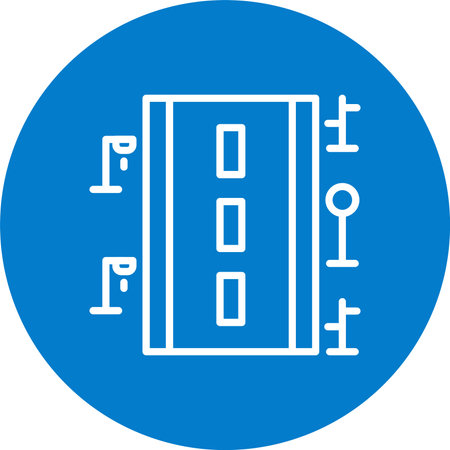 Road Multi Color Circle Iconのイラスト素材